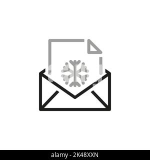 Icône de vecteur linéaire simple liée à la lettre. Icône de ligne à propos de Noël. Éléments d'interface. Illustration de Vecteur