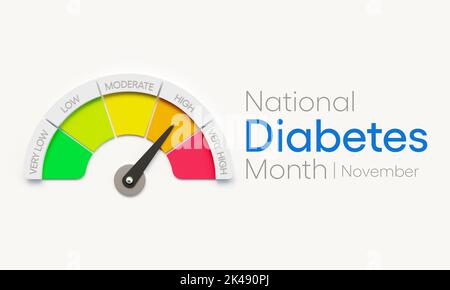 Le mois national du diabète est observé chaque année en novembre, il s'agit de la première campagne mondiale de sensibilisation au diabète. 3D rendu Banque D'Images