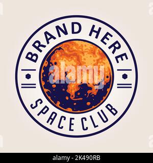 Étiquette espace club logo design illustration illustrations vectorielles pour votre logo de travail, t-shirt de marchandise, autocollants et dessins d'étiquettes, affiche Illustration de Vecteur