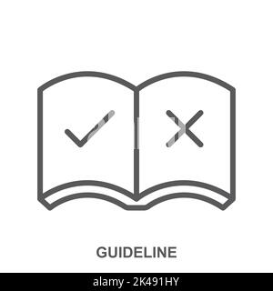 Icône de ligne de guidage. Élément simple de la collection de régulation. Icône de guide pour les modèles, les infographies et plus encore. Illustration de Vecteur