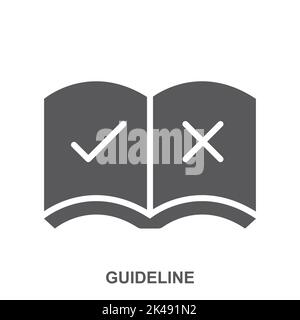 Icône de ligne de guidage. Élément simple de la collection de régulation. Icône de guide pour les modèles, les infographies et plus encore. Illustration de Vecteur