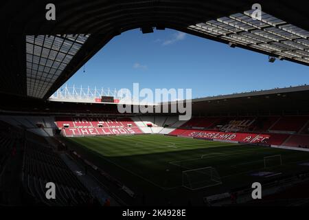 Sunderland, Royaume-Uni. 01st octobre 2022. vue générale du stade avant le lancement lors du match de championnat Sky Bet Sunderland vs Preston North End au stade de Light, Sunderland, Royaume-Uni, 1st octobre 2022 (photo de Dan Cooke/News Images) à Sunderland, Royaume-Uni, le 10/1/2022. (Photo de Dan Cooke/News Images/Sipa USA) crédit: SIPA USA/Alay Live News Banque D'Images