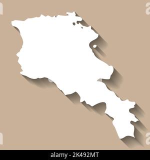 Silhouette de la carte de pays de l'Arménie Illustration de Vecteur