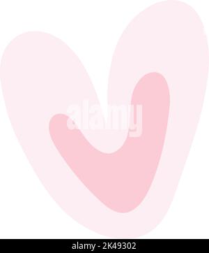 Abstrait coeur élément dessiné à la main symbole de l'amour icône pour l'art romantique branché Doodle pour élément de décoration dans une illustration de couleur plate Illustration de Vecteur
