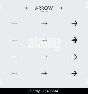 Ensemble simple d'icônes fléchées. Icônes de flèches définies. Symboles vectoriels modernes. Simple pictogramme minimal. Illustration vectorielle Illustration de Vecteur