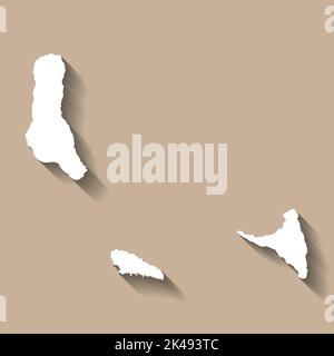 Silhouette de carte de pays vectorielle des Comores Illustration de Vecteur