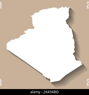Silhouette de la carte de pays vectorielle de l'Algérie Illustration de Vecteur