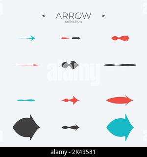 Ensemble simple d'icônes fléchées. Icônes de flèche lisse définies. Style de ligne mince. Pour applications. Contour vectoriel modifiable Illustration de Vecteur