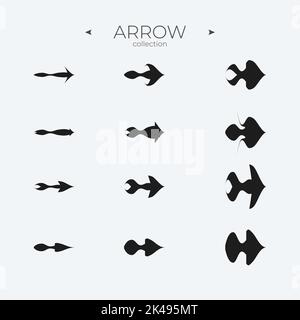 Icônes de lignes lisses. Collection de symboles de flèche lisse. Eléments de base de l'interface utilisateur de flèche. À utiliser dans l'interface utilisateur Web et mobile. Illustration vectorielle Illustration de Vecteur