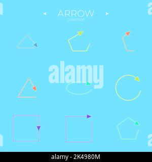 Flèches colorées. Collection de vecteurs de flèches. Flèches de direction. Jeu de symboles. Illustration vectorielle Illustration de Vecteur