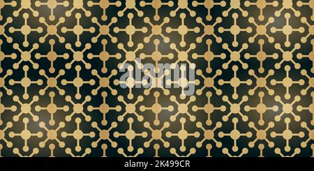 Motif Art déco sans coutures. Décoration ethnique dorée sur fond noir. Papier peint géométrique de luxe nouveau, décoration rétro classique élégante. Vecteur Illustration de Vecteur
