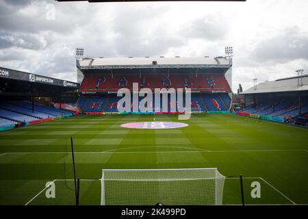 Londres, Royaume-Uni. Londres, Royaume-Uni. Londres, Royaume-Uni. 01st octobre 2022. 1st octobre 2022 ; Selhurst Park, Crystal Palace, Londres, Angleterre ; Premier League football, Crystal Palace versus Chelsea: Pré-match Selhurst Park et pitch crédit: Action plus Sports Images/Alamy Live News crédit: Action plus Sports Images/Alamy Live News crédit: Action plus Sports Images/Alamy Live News Banque D'Images
