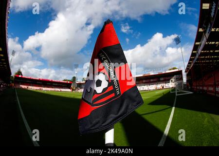 Bournemouth, Royaume-Uni. Dorset, Royaume-Uni. 01st octobre 2022. 1st octobre 2022 ; Stade Vitality, Boscombe, Dorset, Angleterre : football de premier ministre, AFC Bournemouth contre Brentford: AFC Bournemouth Corner flag crédit: Action plus Sports Images/Alay Live News crédit: Action plus Sports Images/Alay Live News Banque D'Images