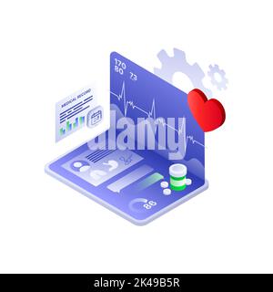 Développement dans le secteur de la santé Illustration. Dossier médical du patient. Modèle blanc. Illustration vectorielle Illustration de Vecteur