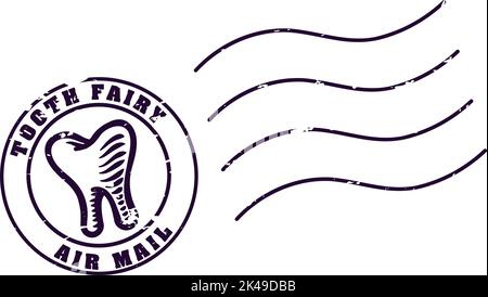 Tooth Fairy Letter Postage postal Post Stamp Illustration de Vecteur