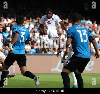 Naples, Campanie, Italie. 1st octobre 2022. Au cours de la série italienne Un match de football SSC Napoli vs FC Torino sur 01 octobre 2022 au stade Diego Armando Maradona à Naples.in photo: .Wilfried Singo (image de crédit: © Fabio Sasso/ZUMA Press Wire) crédit: ZUMA Press, Inc./Alay Live News Banque D'Images