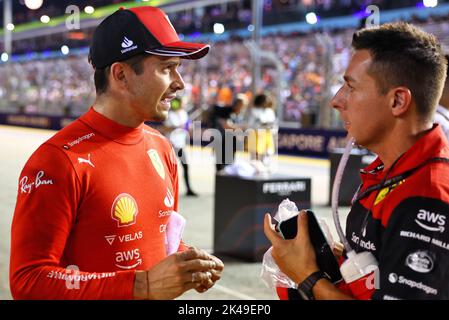 Singapour, Singapour. 01st octobre 2022. Charles Leclerc (mon) Ferrari. 01.10.2022. Championnat du monde Formula 1, Rd 17, Grand Prix de Singapour, circuit de Marina Bay Street, Singapour, Journée de qualification. Le crédit photo doit être lu : images XPB/Press Association. Crédit : XPB Images Ltd/Alamy Live News Banque D'Images