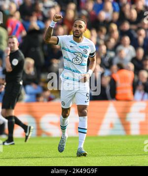 Londres, Royaume-Uni. 01st octobre 2022. 01 octobre 2022 - Crystal Palace v Chelsea - Premier League - Selhurst Park Pierre-Emerick Aubameyang de Chelsea célèbre les scores lors du match de la Premier League contre Crystal Palace. Crédit photo : Mark pain/Alamy Live News Banque D'Images