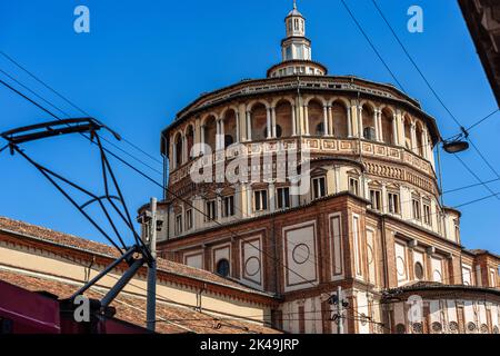 Détail de l'église de Santa Maria delle Grazie (Sainte Marie de grâce 1463-1497) à Milan, Lombardie, Italie, Europe Banque D'Images