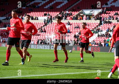 Sunderland, Royaume-Uni. 01st octobre 2022. Sunderland s'échauffe pendant le match de championnat Sky Bet Sunderland vs Preston North End au stade de Light, Sunderland, Royaume-Uni, 1st octobre 2022 (photo de Dan Cooke/News Images) à Sunderland, Royaume-Uni, le 10/1/2022. (Photo de Dan Cooke/News Images/Sipa USA) crédit: SIPA USA/Alay Live News Banque D'Images