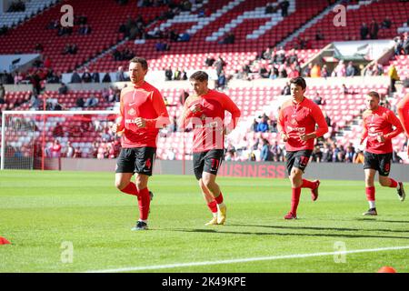 Sunderland, Royaume-Uni. 01st octobre 2022. Sunderland s'échauffe pendant le match de championnat Sky Bet Sunderland vs Preston North End au stade de Light, Sunderland, Royaume-Uni, 1st octobre 2022 (photo de Dan Cooke/News Images) à Sunderland, Royaume-Uni, le 10/1/2022. (Photo de Dan Cooke/News Images/Sipa USA) crédit: SIPA USA/Alay Live News Banque D'Images