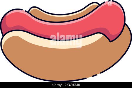 Icône de hot dog isolée sur un fond blanc Illustration de Vecteur