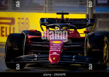 Marina Bay, Singapour, 01st octobre 2022, Charles Leclerc, de Monaco concurrence la Scuderia Ferrari. Qualification, partie 17 du championnat de Formule 1 2022. Crédit : Michael Potts/Alay Live News Banque D'Images
