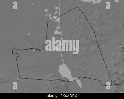 Al Isma'iliyah, gouvernorat de l'Égypte. Carte d'altitude à deux niveaux avec lacs et rivières Banque D'Images