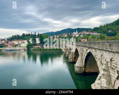 Pont Mehmed-pasa Sokolovic la plupart na drini cuprija Visegrad Banque D'Images