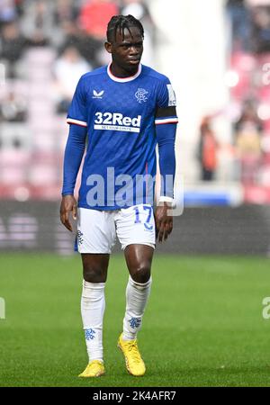 Édimbourg, le 1st octobre 2022. Rabbi Matondo de Rangers lors du match cinch Premiership au parc Tynecastle, Édimbourg. Crédit photo à lire: Neil Hanna/Sportimage crédit: Sportimage/Alamy Live News Banque D'Images