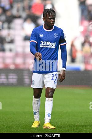 Édimbourg, le 1st octobre 2022. Rabbi Matondo de Rangers lors du match cinch Premiership au parc Tynecastle, Édimbourg. Crédit photo à lire: Neil Hanna/Sportimage crédit: Sportimage/Alamy Live News Banque D'Images