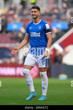 Édimbourg, le 1st octobre 2022. Antonio Colak des Rangers lors du match cinch Premiership au parc Tynecastle, à Édimbourg. Crédit photo à lire: Neil Hanna/Sportimage crédit: Sportimage/Alamy Live News Banque D'Images