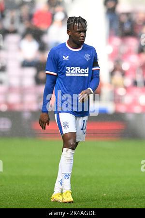 Édimbourg, le 1st octobre 2022. Rabbi Matondo de Rangers lors du match cinch Premiership au parc Tynecastle, Édimbourg. Crédit photo à lire: Neil Hanna/Sportimage crédit: Sportimage/Alamy Live News Banque D'Images