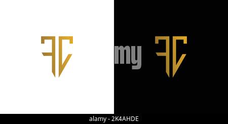 Vecteur d'un monogramme doré et d'un logo minimaliste Illustration de Vecteur
