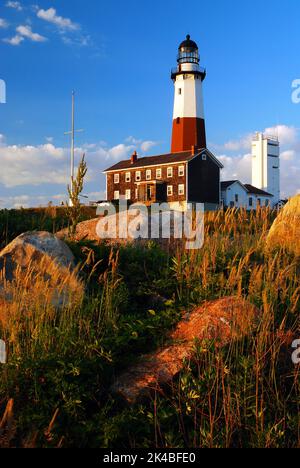 Montauk point Light est l'un des plus anciens phares d'Amérique et se trouve à l'extrémité est de long Island New York Banque D'Images