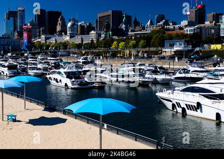 Skyline et Harbour de Montréal. Montréal Québec, Canada Banque D'Images