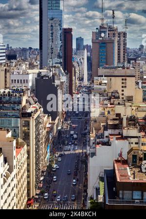 Vue aérienne de l'Obélisque. Buenos Aires, Argentine. Banque D'Images