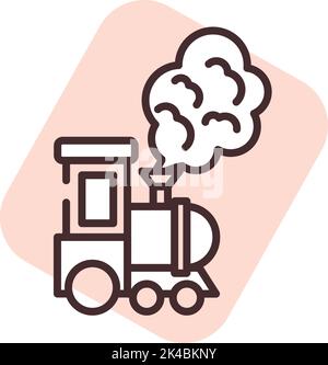 Pollution de l'air des trains de catastrophes, illustration, vecteur sur fond blanc. Illustration de Vecteur