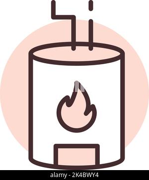 Incendie de chauffage de plomberie, illustration, vecteur sur fond blanc. Illustration de Vecteur