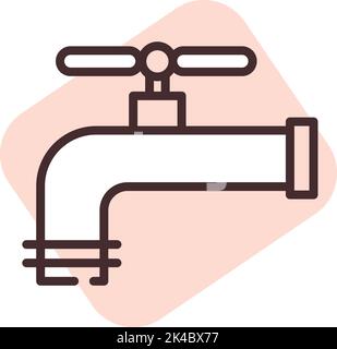 Robinet de plomberie, illustration, vecteur sur fond blanc. Illustration de Vecteur