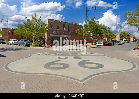 Standin' au coin de la rue à Winslow, Arizona Banque D'Images