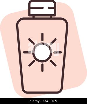 Crème solaire d'été, illustration, vecteur sur fond blanc. Illustration de Vecteur