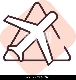 Panneau d'avertissement aéroport, illustration, vecteur sur fond blanc. Illustration de Vecteur