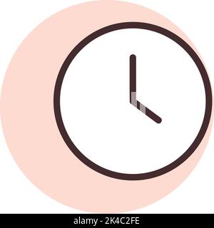 Heure de l'horloge de l'interface utilisateur, illustration, vecteur sur fond blanc. Illustration de Vecteur