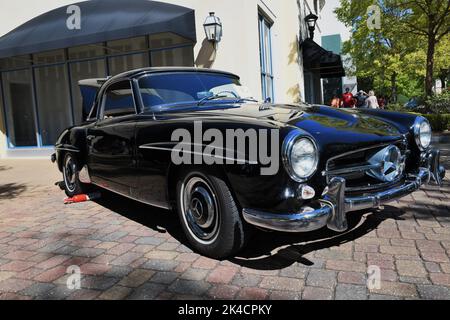 1963 Mercedes Benz noire. Banque D'Images