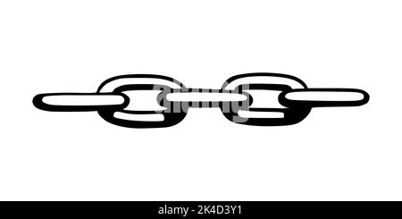 En tant que symbole d'unité et de coopération. Esquisse de chaînes métalliques. Illustration vectorielle isolée sur fond blanc Illustration de Vecteur