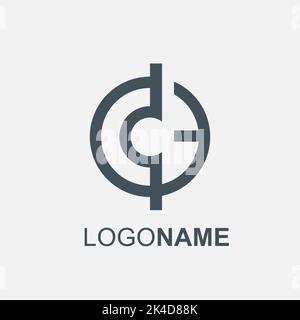 Logo abstrait simple en forme de cercle de la lettre C E Illustration de Vecteur