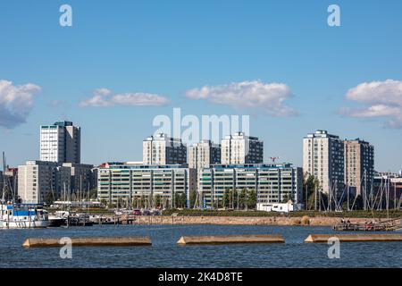 Quartier riverain de Merihaka à Helsinki, en Finlande Banque D'Images