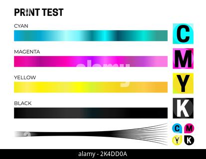 Illustration du test d'impression de calibrage CMJN avec test de couleur Illustration de Vecteur