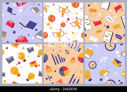 Ensemble de motifs décoratifs avec éléments de travail Illustration de Vecteur